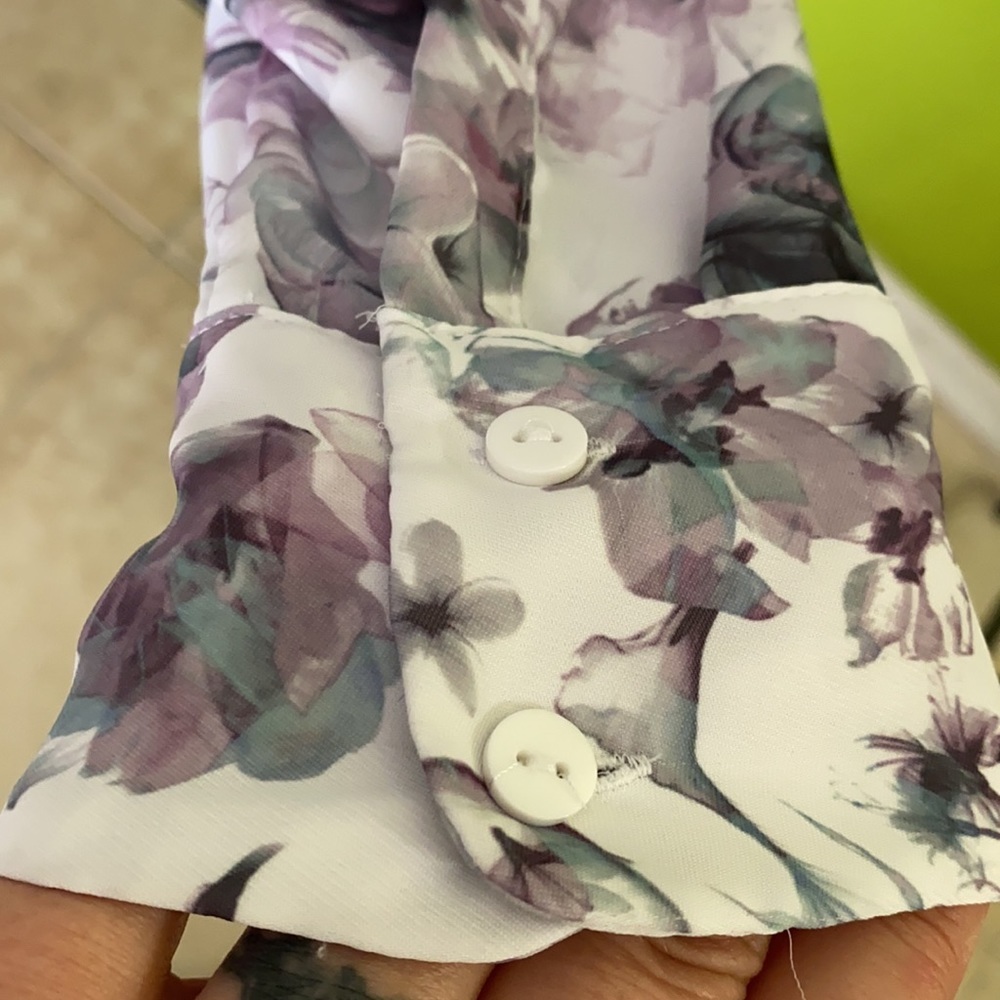 H&M flowers shirt white size 8 - Picture 7 of 12